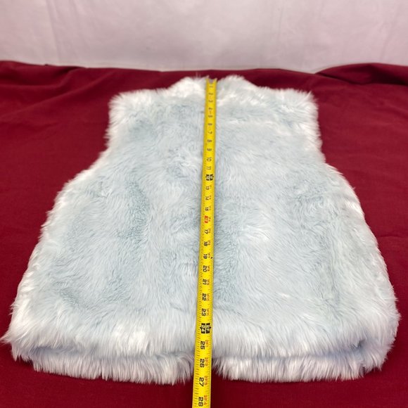 Comfy Blue Faux Fur Y2k 90s Fashion Valerie Stevens Winter Vest Coat - Picture 8 of 10